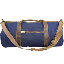 Load image into Gallery viewer, Waxed Canvas Duffle Bag Blue
