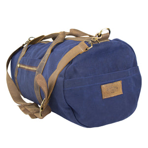 Waxed Canvas Duffle Bag Blue