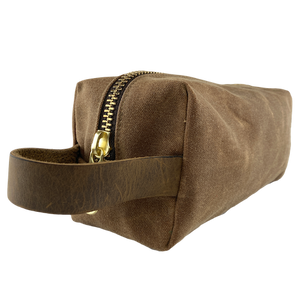 Waxed Canvas Dopp Kit Brown