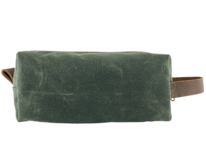 Waxed Canvas Dopp Kit Green