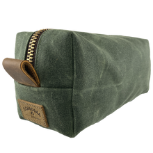 Load image into Gallery viewer, Waxed Canvas Dopp Kit Green
