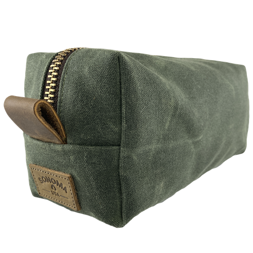 Waxed Canvas Dopp Kit Green