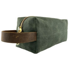 Load image into Gallery viewer, Waxed Canvas Dopp Kit Green
