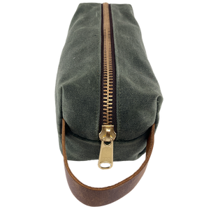 Waxed Canvas Dopp Kit Green